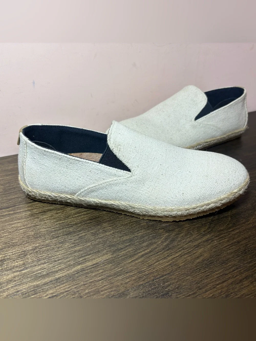 Patara Men’s Natural Canvas Espadrille Slip On Shoes Cork Footbed Size 8